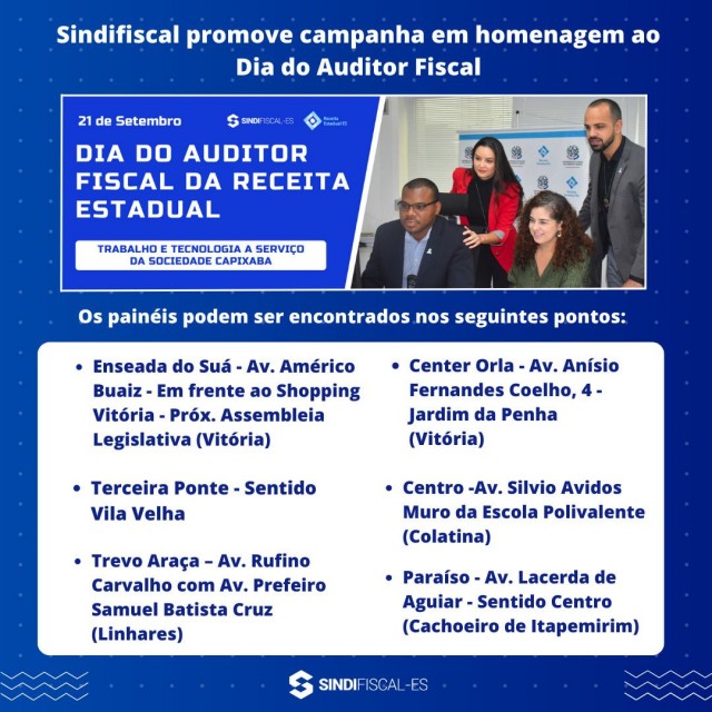 Sindifiscal promove campanha em homenagem ao Dia do Auditor Fiscal