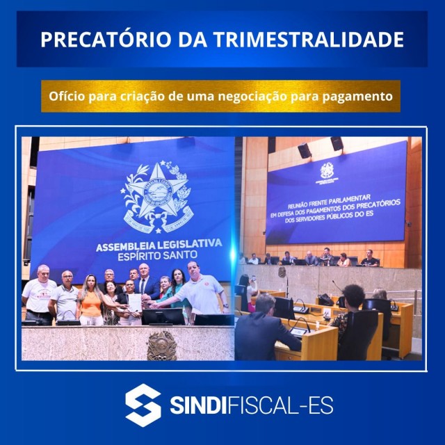 Ofício da criação de uma mesa de negociação pelo pagamento dos precatórios da trimestralidade