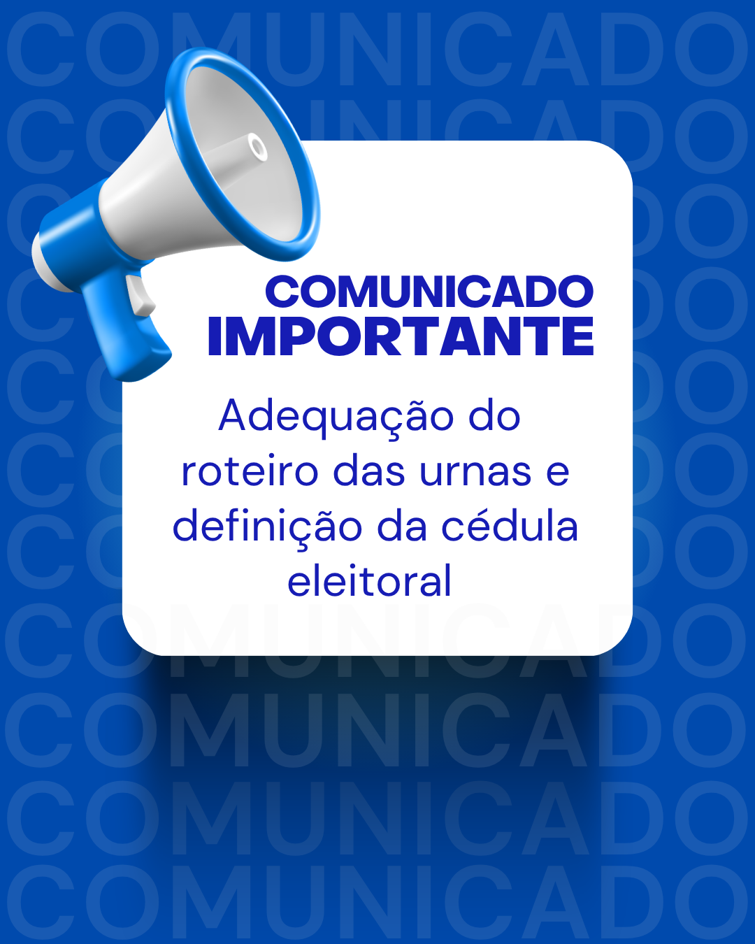 Adequação do roteiro das urnas e definição da cédula eleitoral